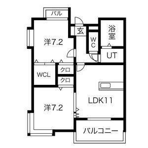 ライムライトAII(2LDK/3階)の間取り写真