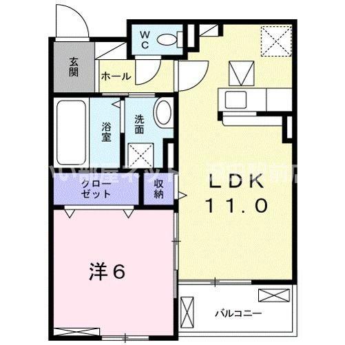 パルト・プロムナードII(1LDK/1階)の間取り写真
