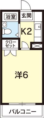 ルームズ12(1K/2階)の間取り写真