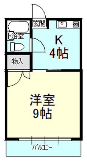 ハイネス岐山(1K/1階)の間取り写真