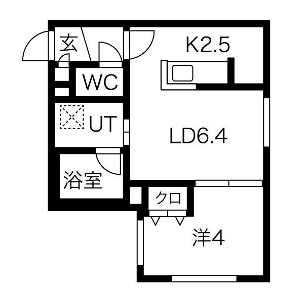 MINES福住(1LDK/3階)の間取り写真