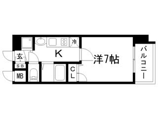 CITTA・VISTA神戸下山手通(1K/5階)の間取り写真