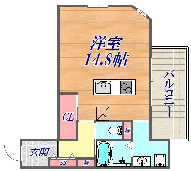 OZカーサ(ワンルーム/8階)の間取り写真