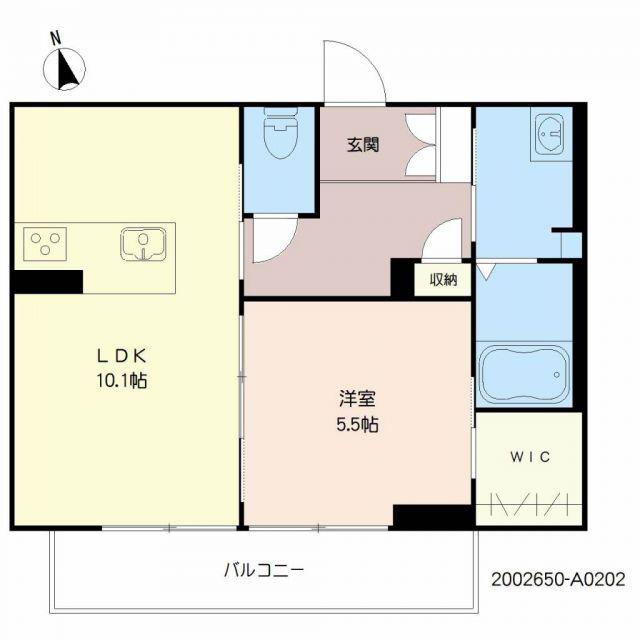 ベレオ唐津東町 (1LDK/2階)の間取り写真