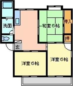 パークハイツ知崎II(3DK/1階)の間取り写真