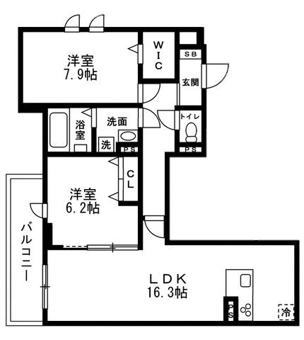 練馬区向山3丁目(2LDK/3階)の間取り写真