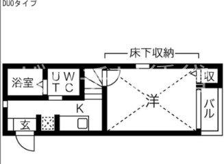 ヴェリテール本陣(1K/1階)の間取り写真