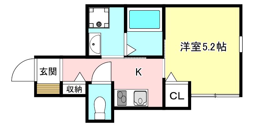 六浦3丁目アパート(1K/3階)の間取り写真