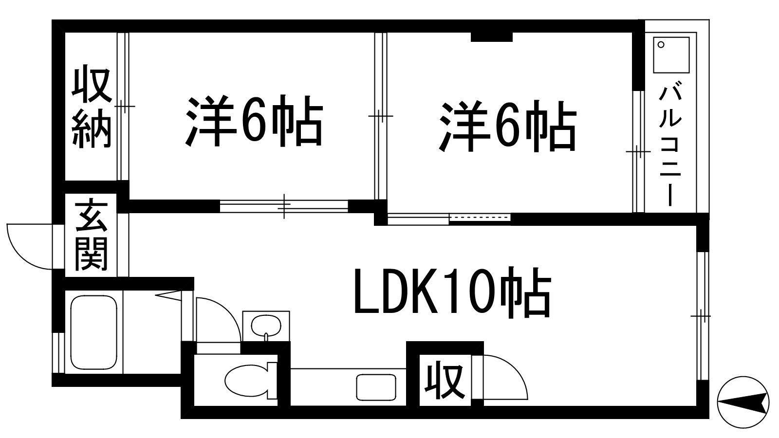 宝塚第5コーポラス(2LDK/2階)の間取り写真