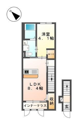 リブロ弐番館(1LDK/2階)の間取り写真