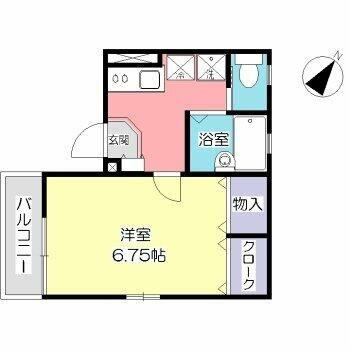 サザンステージ(1K/2階)の間取り写真