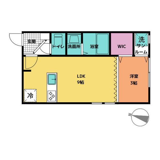 REGALO(1LDK/1階)の間取り写真