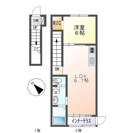 コンフォーレ ハナミズキ(1LDK/2階)の間取り写真