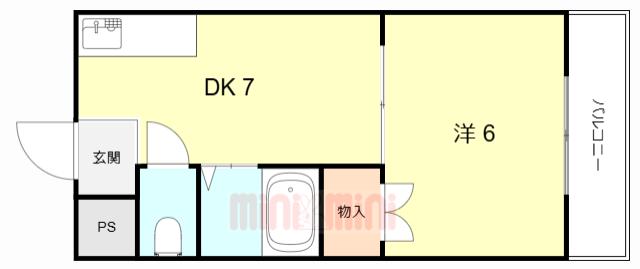 ハイム田口(1DK/2階)の間取り写真