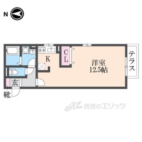 アクアリオ(1K/1階)の間取り写真