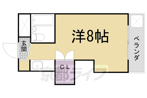 ホワイトリバーハイツ(ワンルーム/2階)の間取り写真