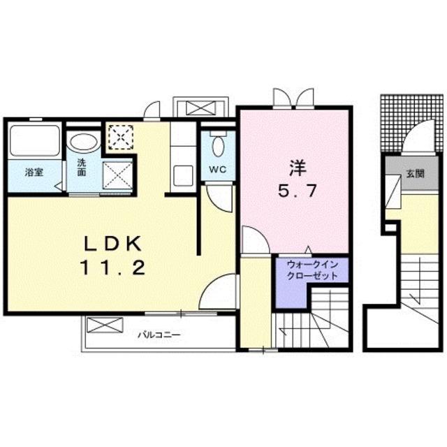 クレイン大蔵(1LDK/2階)の間取り写真