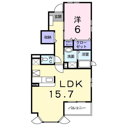 アルドーレ(1LDK/1階)の間取り写真