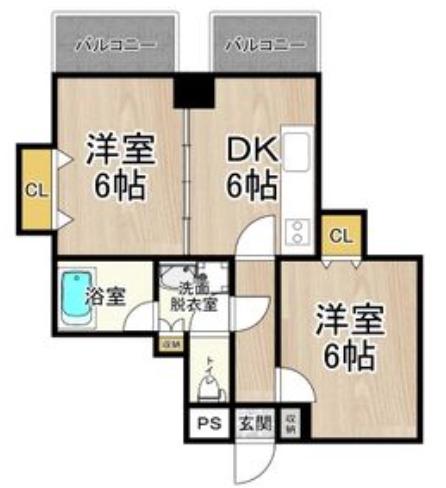 CITY SPIRE難波プレミア(2DK/10階)の間取り写真