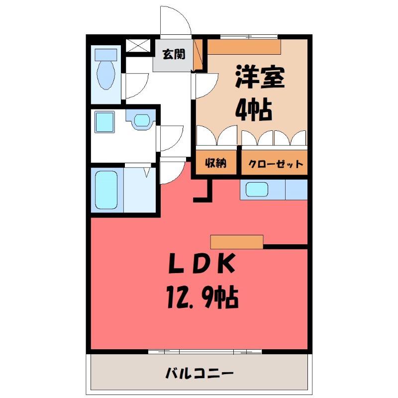 メゾピアノ(1LDK/2階)の間取り写真