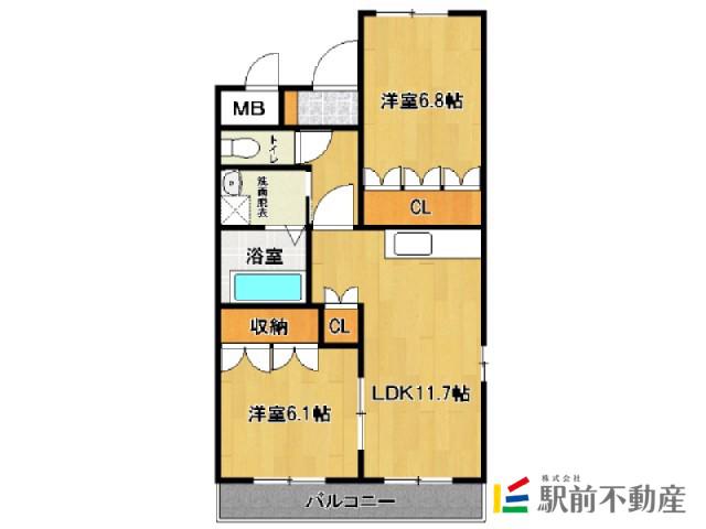 プティハルダ(2LDK/1階)の間取り写真