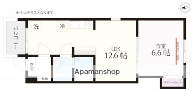 QUIET CRAB HOUSE TOGETHER 金沢八景II(1LDK/2階)の間取り写真