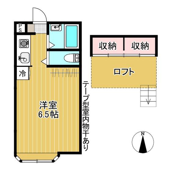 ジュネスクリエイトIII(ワンルーム/2階)の間取り写真