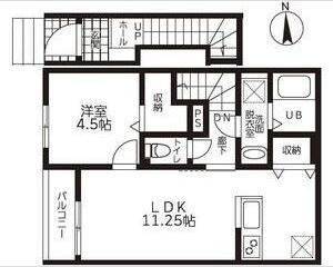 リーブルファイン新舞子III(1LDK/2階)の間取り写真