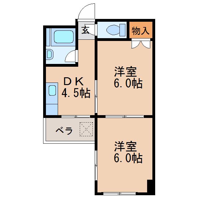 丸の内中駒ビル(2DK/4階)の間取り写真