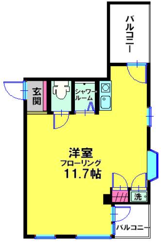 フォルテ(ワンルーム/4階)の間取り写真