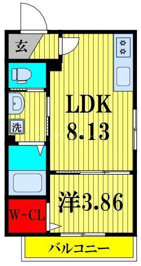 AJOUR新松戸03(1LDK/1階)の間取り写真