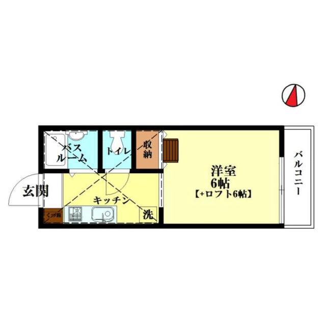トトロの森II(1K/2階)の間取り写真