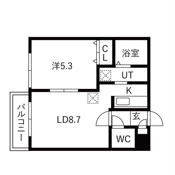 パークコート平岸(1LDK/2階)の間取り写真