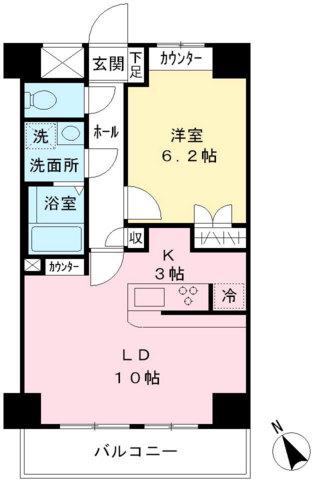 ACOLT府中緑町(1LDK/3階)の間取り写真