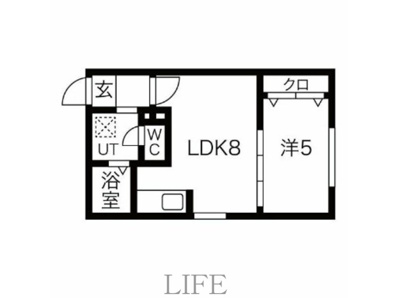 クリスタルN9(1DK/3階)の間取り写真