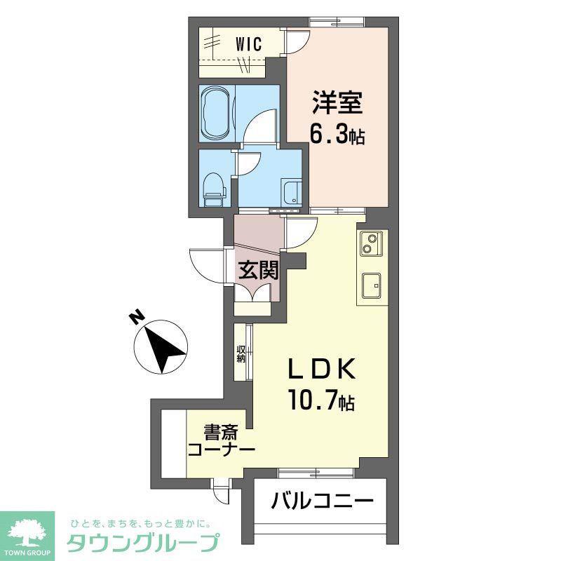 ラ・シャンス(1LDK/2階)の間取り写真