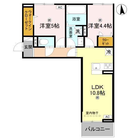 LUMIERE DU SOIR DEU(2LDK/3階)の間取り写真