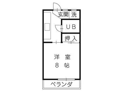 レジデンス県(1K/1階)の間取り写真