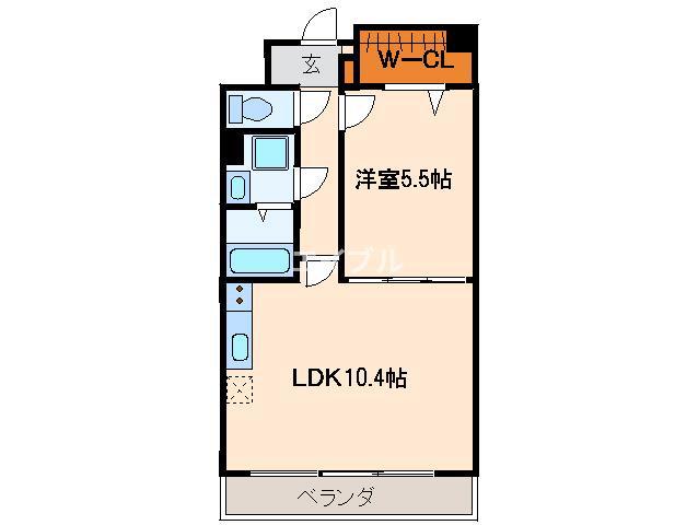 プレアデス(1LDK/6階)の間取り写真