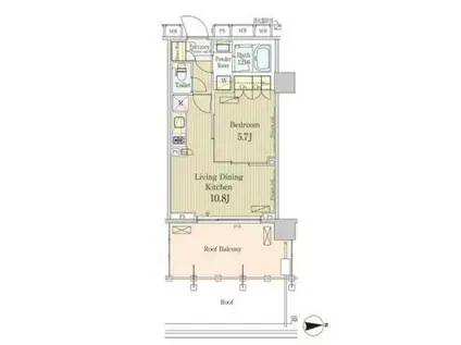 パークアクシス池田山(1LDK/4階)の間取り写真