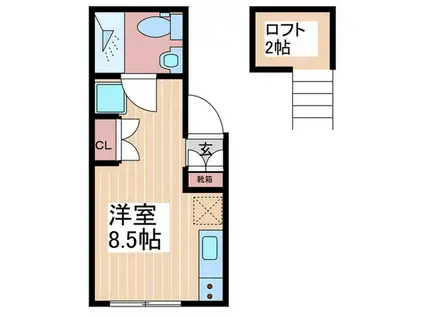 CASA・T(ワンルーム/2階)の間取り写真