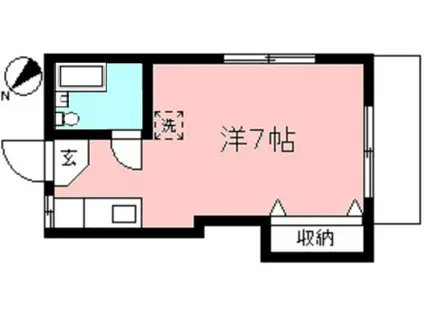 メゾンハーモニー(ワンルーム/1階)の間取り写真
