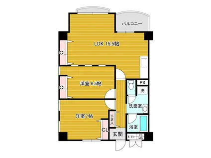 イトーピア青葉マンション(1SLDK/6階)の間取り写真