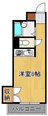 オークヒル東篠崎B(ワンルーム/4階)の間取り写真