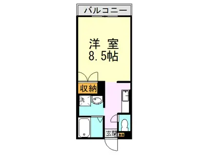 クィーンヒルズ立願寺参番館(1K/2階)の間取り写真