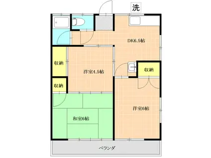 シャトーハイツI(3DK/2階)の間取り写真