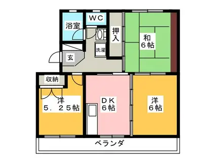 ファミーユ山田(3DK/1階)の間取り写真