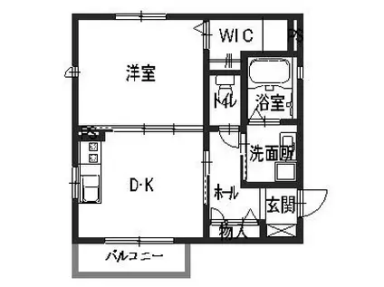 シャーメゾン八戸ノ里(1DK/2階)の間取り写真