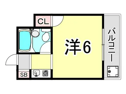 シャルマン武庫川(1K/2階)の間取り写真