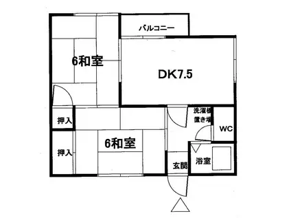 香月コスモハイツ(2DK/2階)の間取り写真